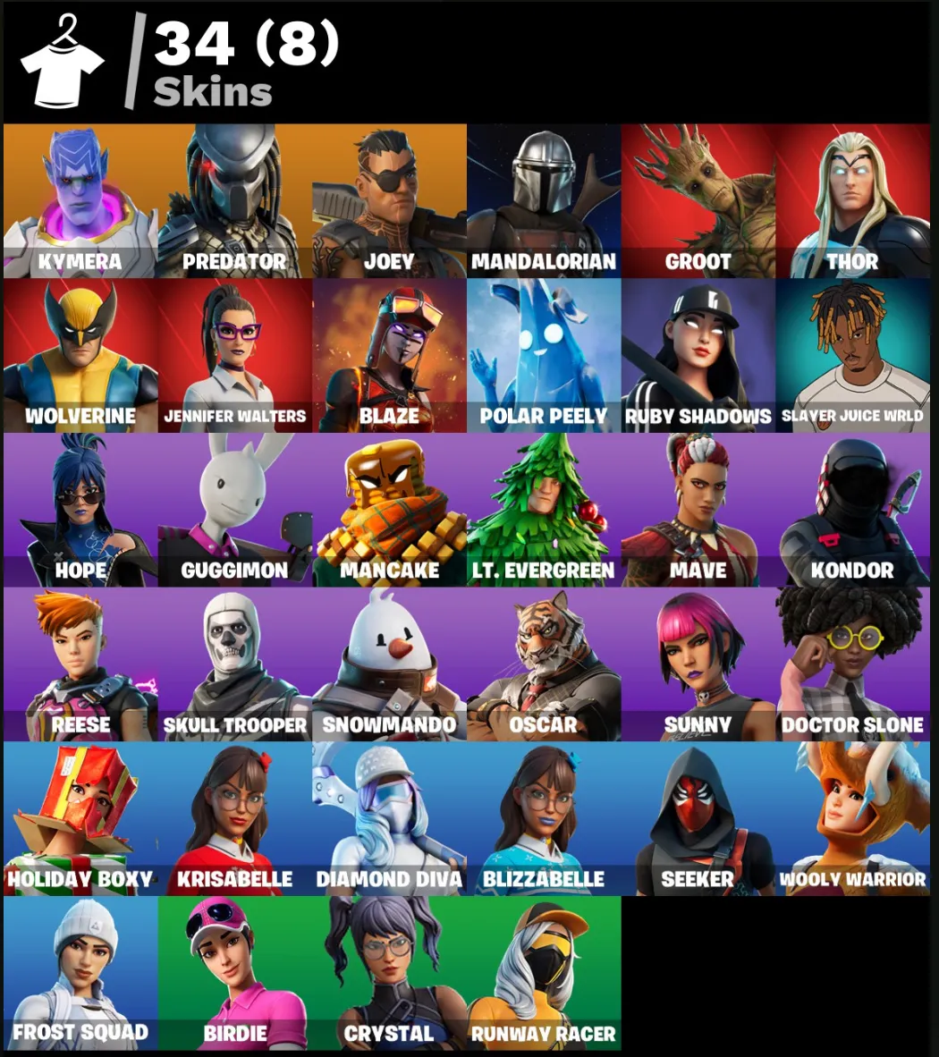 GHANGE MAIL • FN (ALL PLATFORMS) 💎 34(8 paids) skins | 800 VB | Full access | Warranty